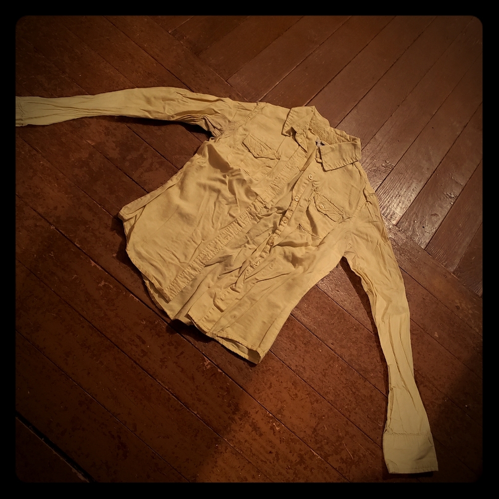 Small yellow button up shirt by So